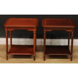 A pair of mahogany lamp tables, 55cm high, 51cm square (2)