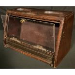 A tobacconist's shop counter cigar cabinet, fall front, 39.5cm wide