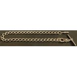 A heavy Victorian silver Albert chain, Birmingham 1897, 42cm long, 62g