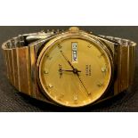 A gentleman's Tissot Seastar Automatic watch, baton indicators, centre seconds, day/date aperture,