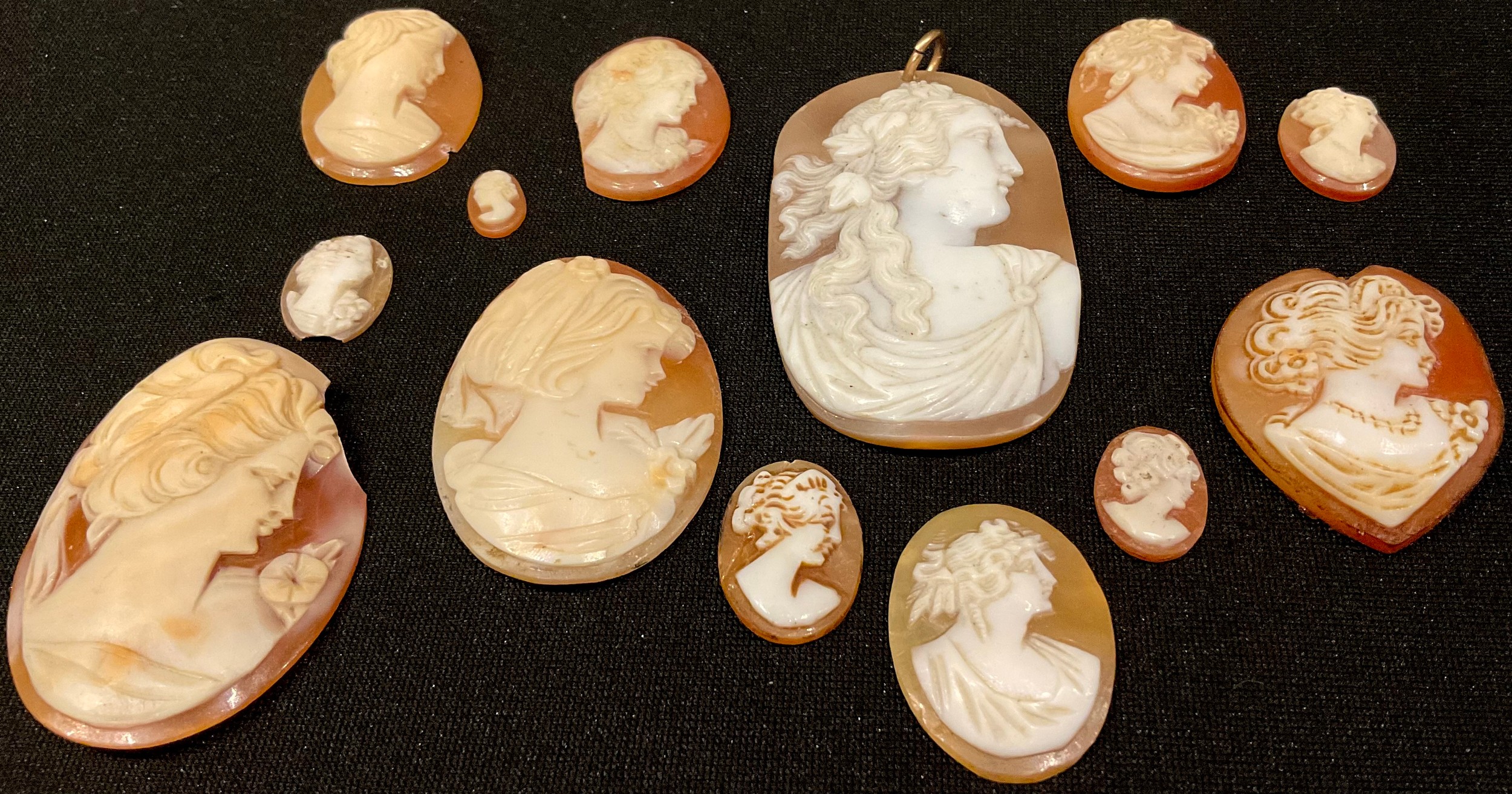 A Victorian Cameo pendant; other loose Cameos