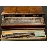 A silver fountain pen, 14ct gold nib, London 1913 ; other retractable pencils, an Eversharp silver