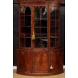 A substantial 19th century mahogany country house floor-standing corner cabinet, 243.5cm high, 164cm