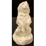 A Copeland parian ware model of a dog, The Beggar, 15.5cm high, impressed marks