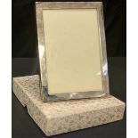 A Sterling silver rectangular easel photograph frame, 14cm high, boxed