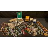 Costume Jewellery - including necklaces, brooches, bracelets, etc, qty