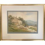 English School, late 19th/early 20th century, Cottage In The Hills, unsigned, watercolour, 23.5cm