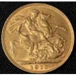 An Edward VII full gold sovereign, 1910