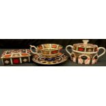 A Royal Crown Derby Imari palette 1128 pattern rectangular trinket box and cover, first quality;