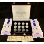A silver proof coin collection, HM Queen Elizabeth The Queen Mother, twelve coins, capsulated,