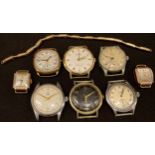 A 9ct gold Rotary watch, approx 5g of gold; other watches, Roamer, Tudor, Timex