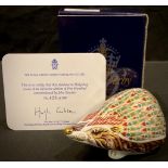 A Royal Crown Derby paperweight, Ashbourne Hedgehog, John Sinclair exclusive commission, limited