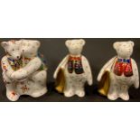 A Royal Crown Derby Teddy Bear model, Harrods Shopper Bear, Harrords' exclusive, certificate, boxed;