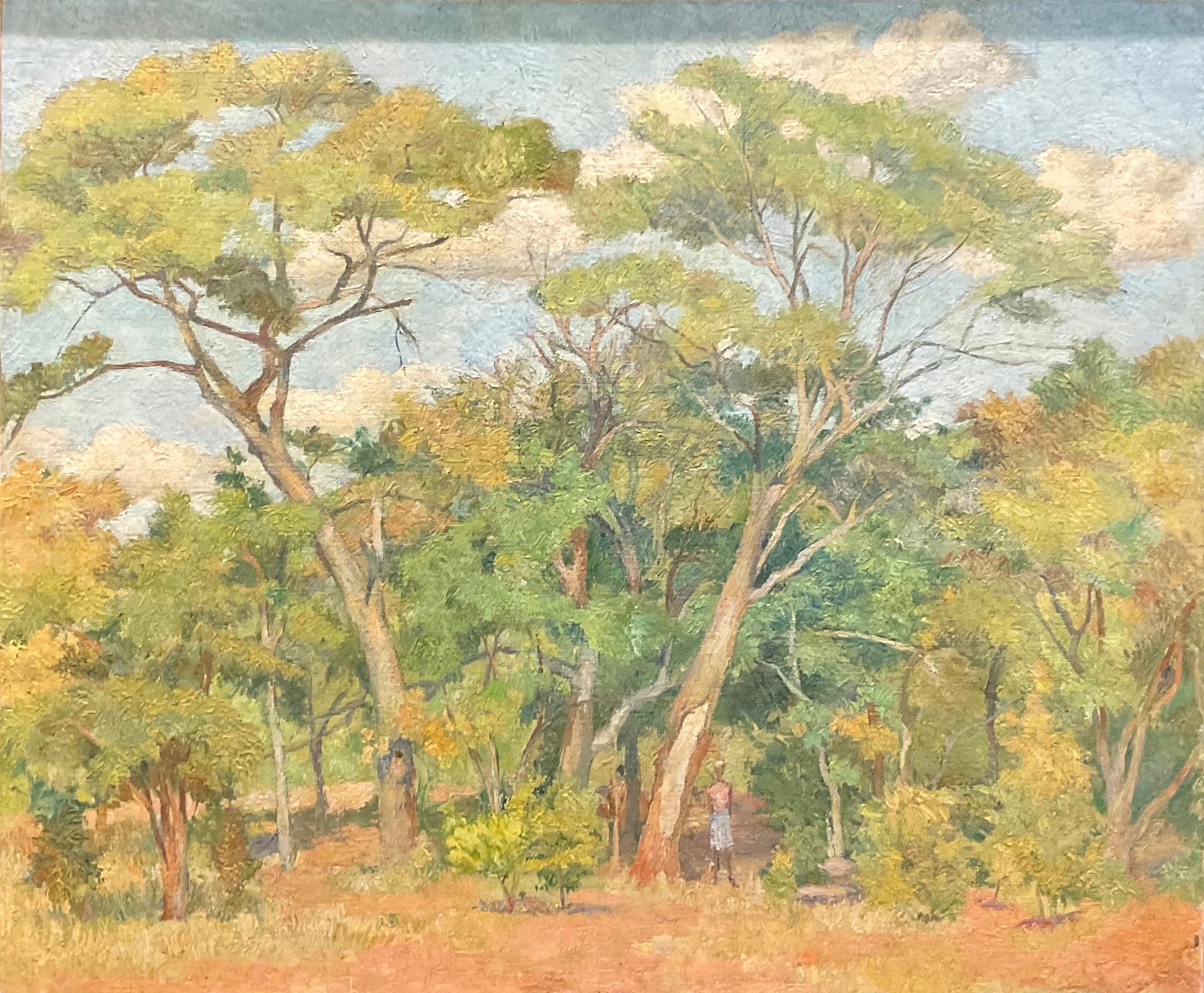 Crediton (South African School, 20th century) Veldt Landscape inscribed stretcher, oil on canvas,
