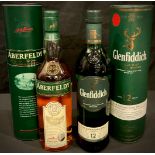 A bottle of Aberfeldy single Highland malt Scotch whisky, aged 12 years, 70cl; a bottle of