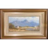 Don Benzien African School Table Mountain, Capetown signed, oil on board, 14cm x 29cm