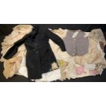 Textiles - linen; clothing; Victorian frock coat; etc