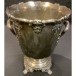 A Reed & Barton King Francis pattern two handled wine cooler, 28.5cm high