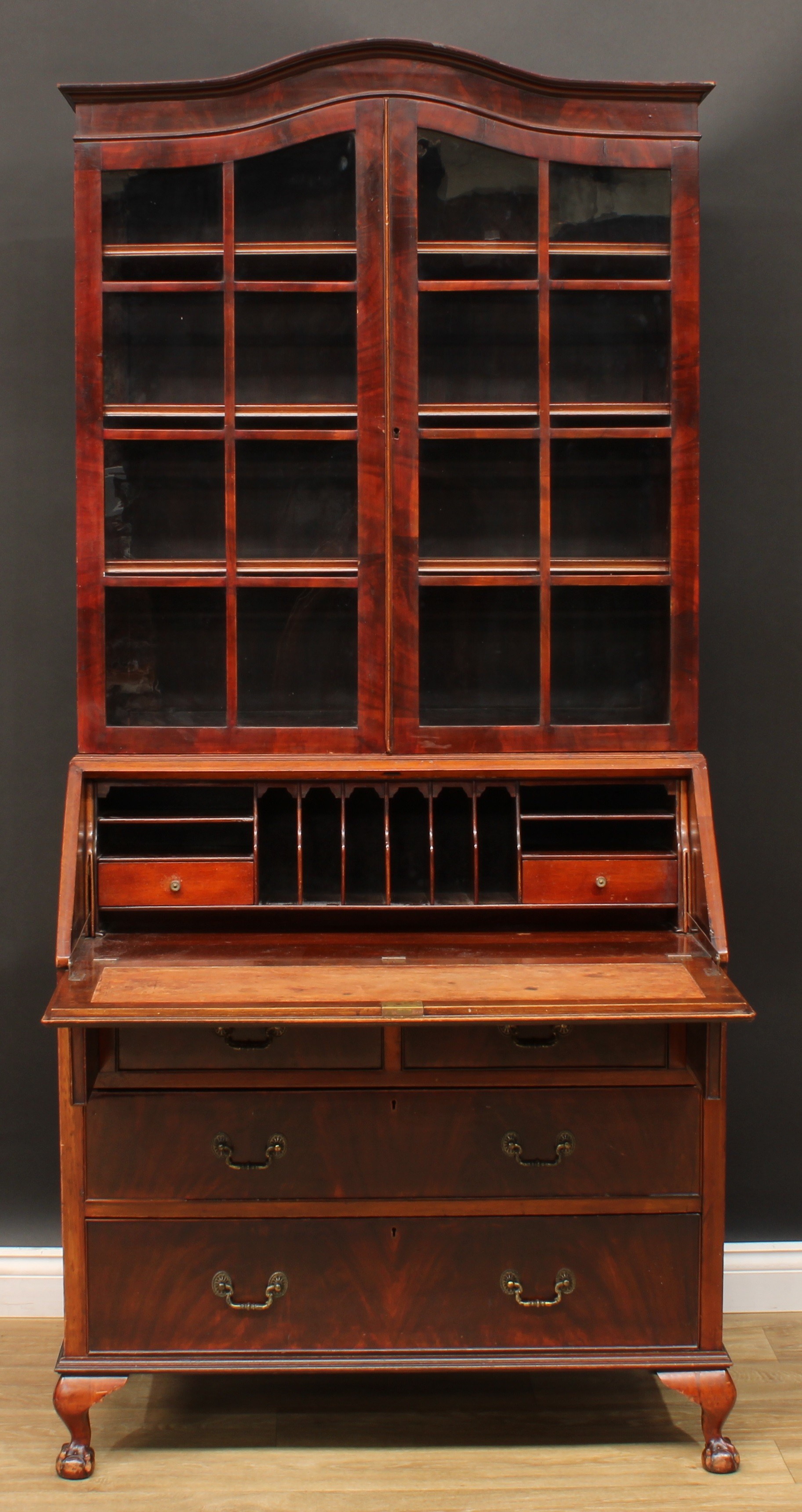 An early 20th century mahogany bureau bookcase, by Maple & Co, 201cm high, 95cm wide, 47cm deep - Bild 2 aus 2