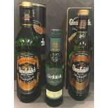 A bottle of Glenfiddich pure single malt Scotch whisky, special reserve, 1litre; a bottle of