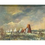 Eileen Godsave (b. 1924) Seago's Beloved St. Benet's Abbey, Norfolk signed, titled label to verso,