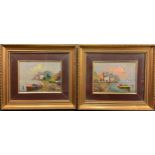 A Rino (Italian School) A pair, Venice Lido signed, oils on board, 17cm x 22cm