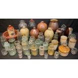 Bottles - early 19th century slip glazed and salt glazed flagons; other stoneware jars, etc; 19th