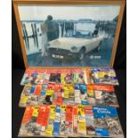 Automobilia - a British Leyland MG poster, c.1980, 68cm x 99cm, framed; a Motorcycle Mechanics