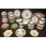 Ceramics - a Thomas Haviland Limoges part tea service comprising cake plates, side plates, cream