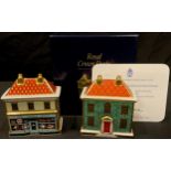 A Royal Crown Derby miniature model house, The Mulberry Hall Georgian Dolls House, limited edition