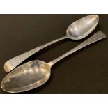 A George III silver serving spoon, London 1794; another, 118g