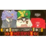 Football Shirts - 1980s Umbro children's football shirts, including Derby County, Manchester United,