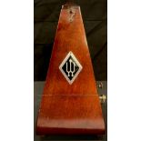 A mahogany metronome, 22cm