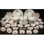 A Royal Crown Derby Posie pattern two tier cake stand, pair of flared cylindrical vases, pair of