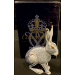 A Royal Crown Derby paperweight, Starlight Hare, Collector's Guild exclusive, gold stopper, boxed