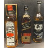 A bottle of Bushmills Irish whiskey, 700ml; a bottle of Johnnie walker Black label Scotch whisky,