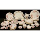 A Royal Crown Derby Posie pattern dinner and tea service comprising, seven dinner plates, oval
