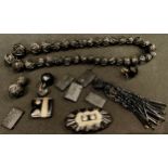 Jewellery - Victorian jet beads, etc