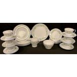 A Shelley Harebell pattern tea service for six comprising dessert plates, cake plate, side plates,