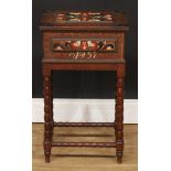Miniature Furniture - a Scandinavian design scumbled and painted wedding or marriage chest,