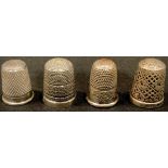 A Victorian silver thimble, London 1897; others (4)