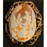 A large 19th century cameo brooch