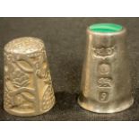 20th Century Design - an Arts and Crafts style silver thimble, Elizabeth Jane Chantler, Sheffield