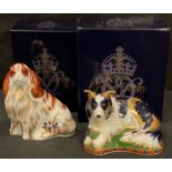 A Royal Crown Derby paperweight, Border Collie, gold backstamp limited edition, 72/2,500, gold