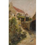 F.L. Baines (20th century) The Steps signed, oil on board, 23cm x 14cm