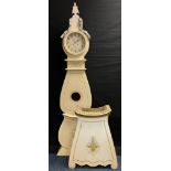 A French farmhouse white painted longcase clock white painted dial, Arabic numerals, inscribed A.A.