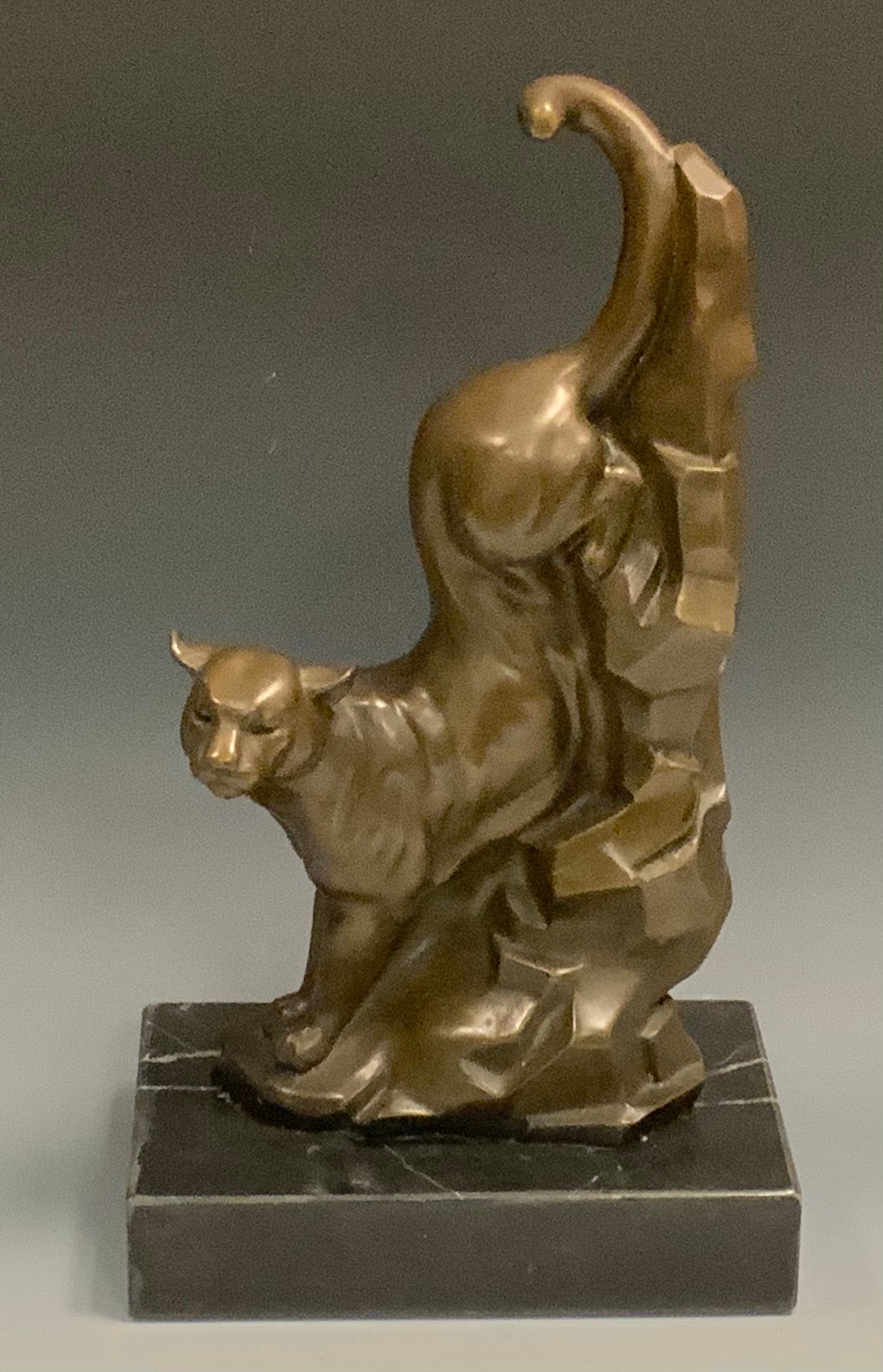 Gerald Balciar, 20th century, a brown patinated bronze, Canyon Princess, Panther, 36cm high,