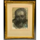 T O Dinnell (Irish) Portrait of a Bearded Man signed, mixed medium, 24cm x 17cm