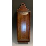 A 19th century mahogany candle box, sliding cover, 49cm long, c.1820