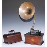 An early 20th century phonograph, The Graphophone, the base 32cm wide